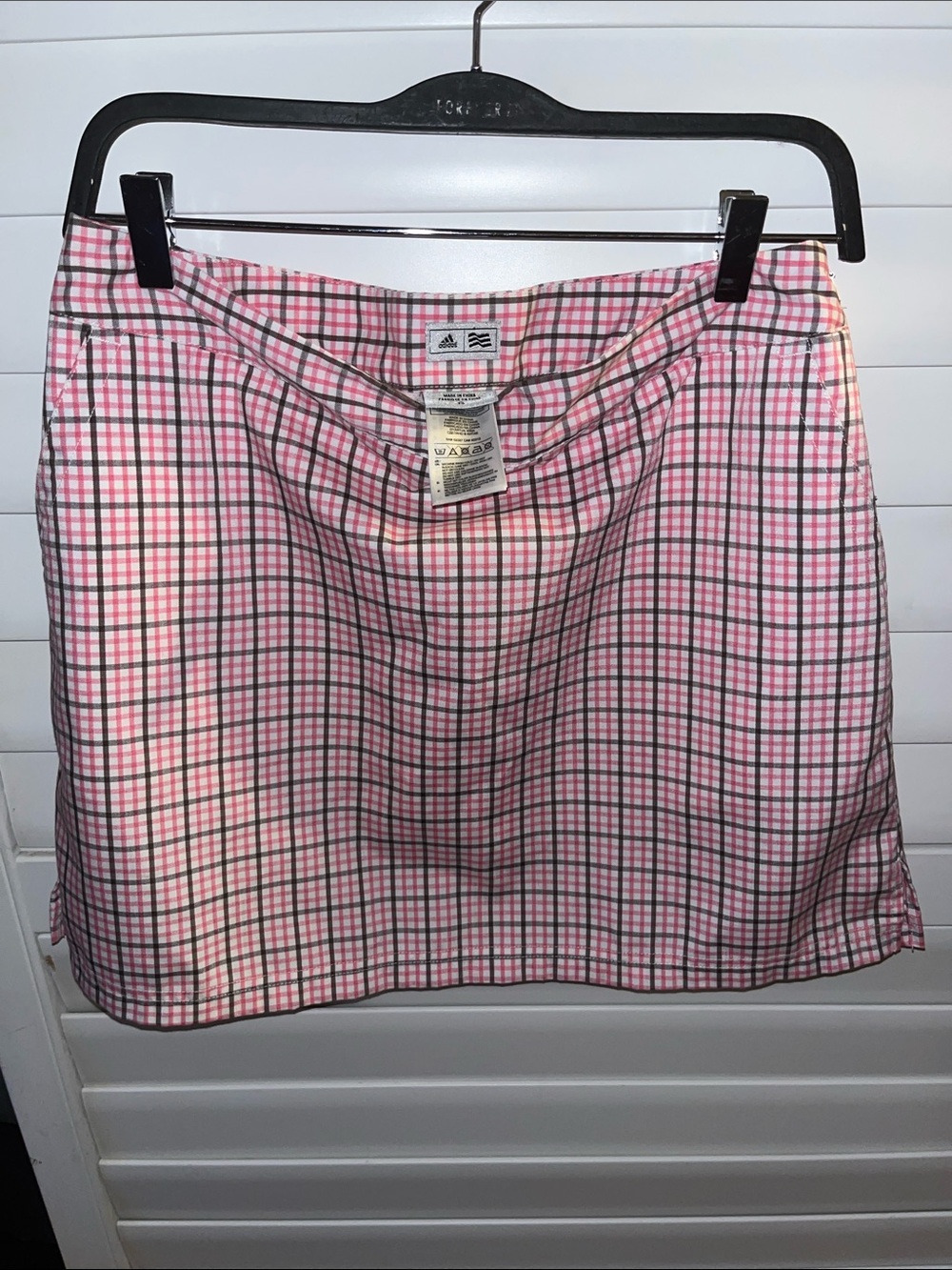 adidas Pink Plaid Mini Skort